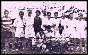 Equipo del Noya c.f. en su partido contra el Compostela y consiguiendo el Titulo de Campeón